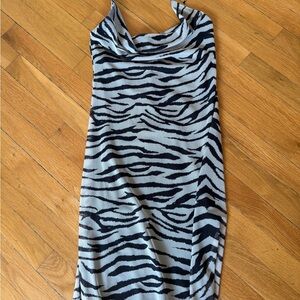 Zara Black and Light Gray Zebra-Print Slip